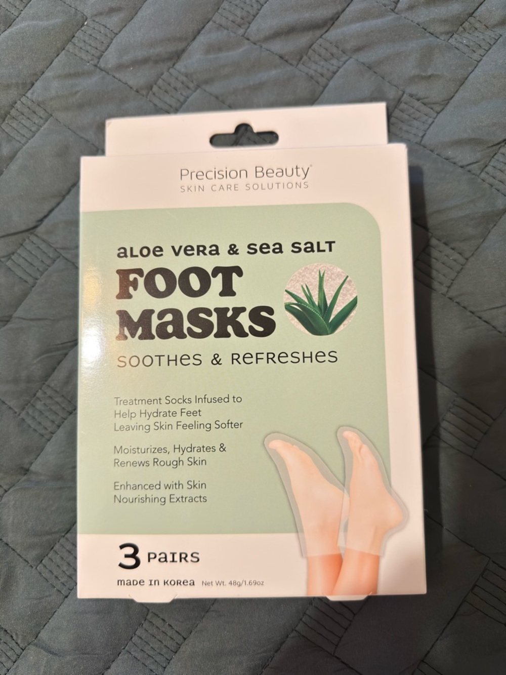 Precision Beauty Aloe Vera & Sea Salt Foot Masks - 3 Pairs